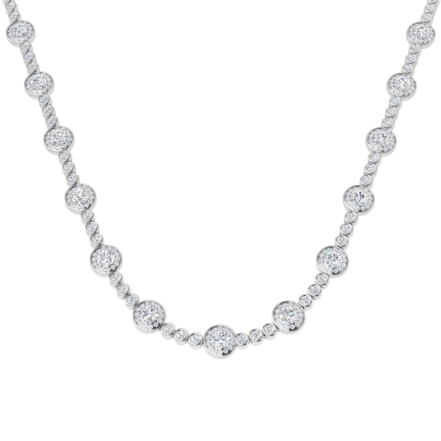 Flung Diamond Necklace Spectacle 16ct Gold Platinum