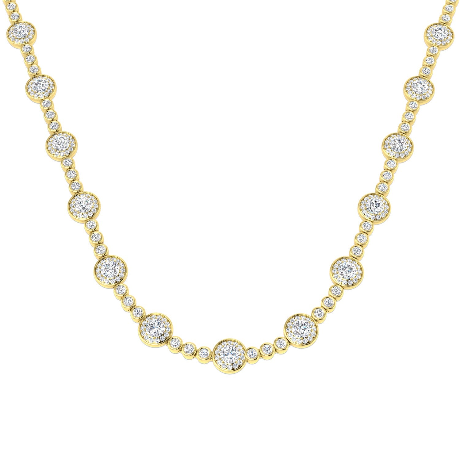 Flung Diamond Necklace Spectacle 16ct Gold Platinum
