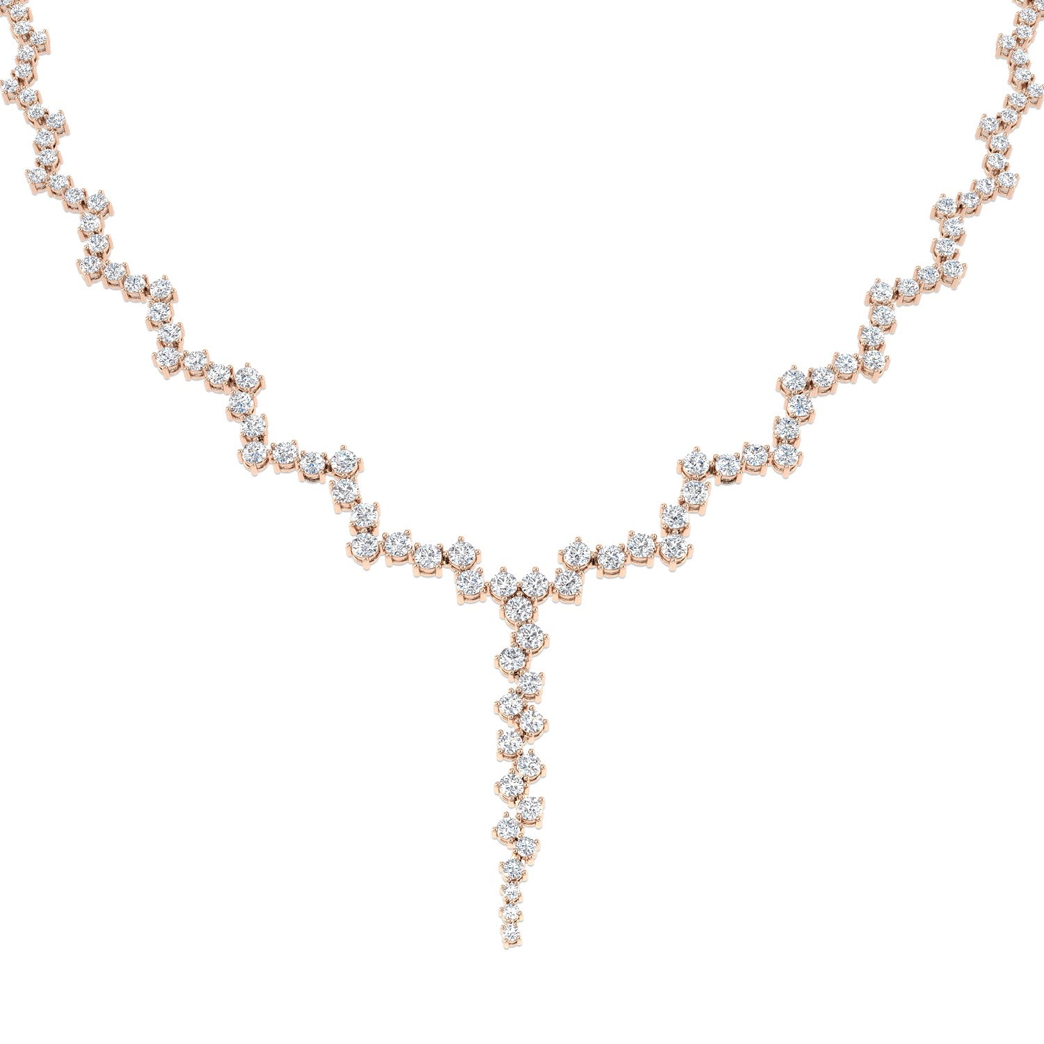 Diamond Y-Necklace 14.0ct Lab & Natural Diamonds in Gold & Platinum