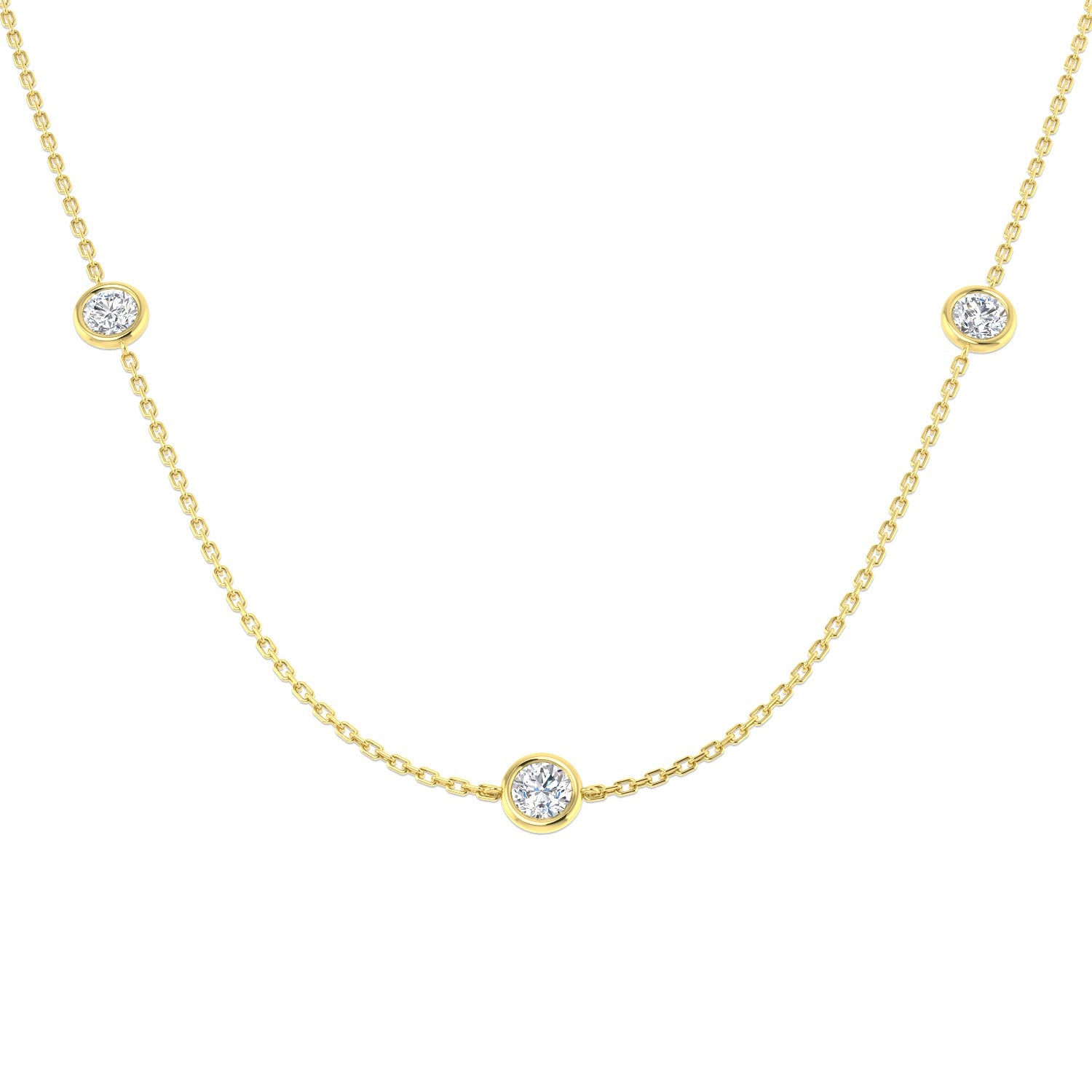 Diamond Spectacle Necklace 1ct Gold – Lab-Grown & Natural Diamonds