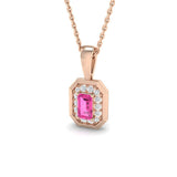 Ferny Pink Sapphire Pendant 0.5ct to 1.25ct Gold (Without Chain )