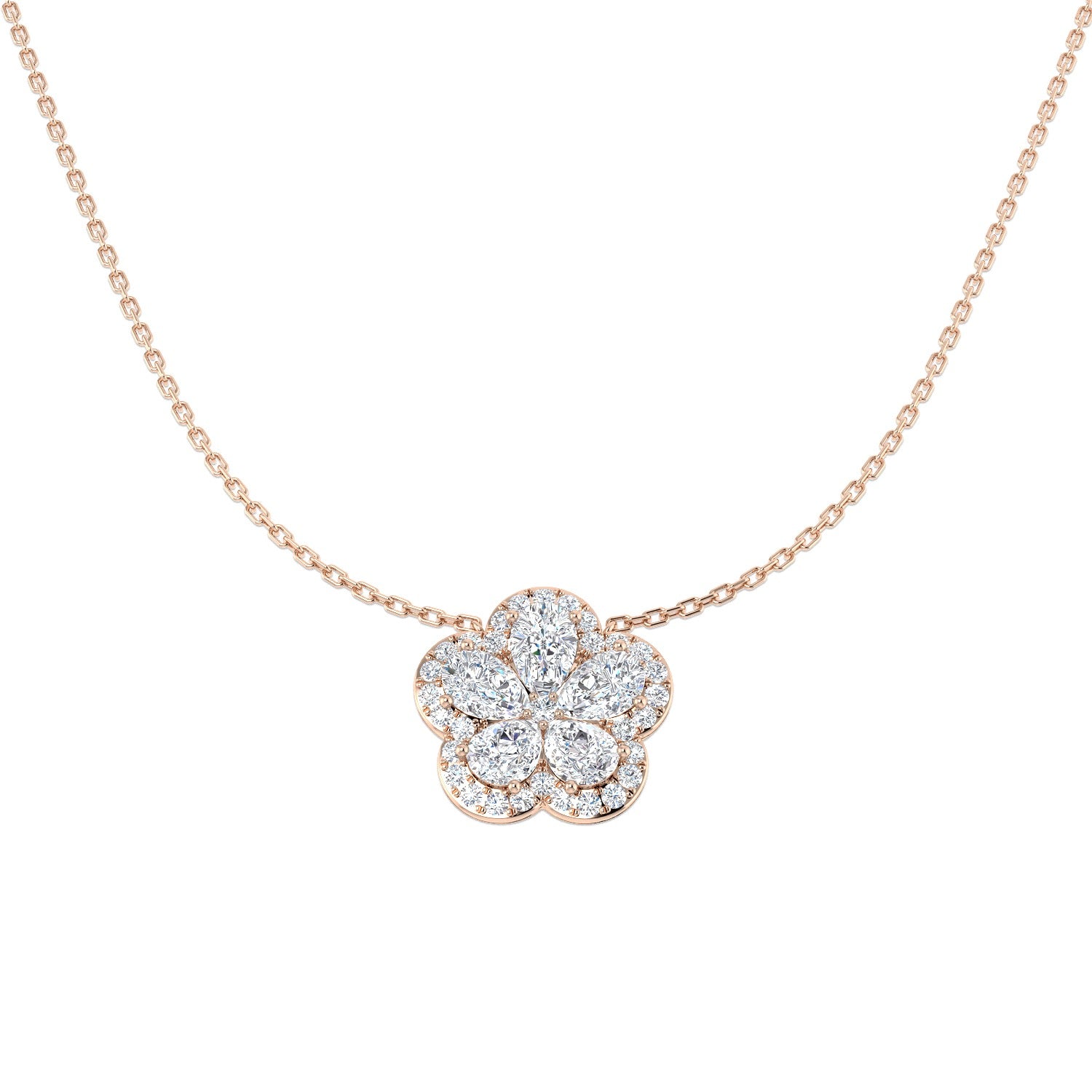 Floss Diamond Necklace 2ct Gold Platinum Shape