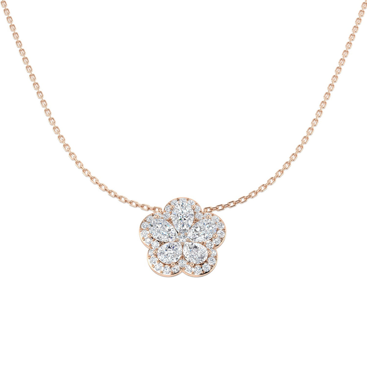 Floss Diamond Necklace 2ct Gold Platinum Shape