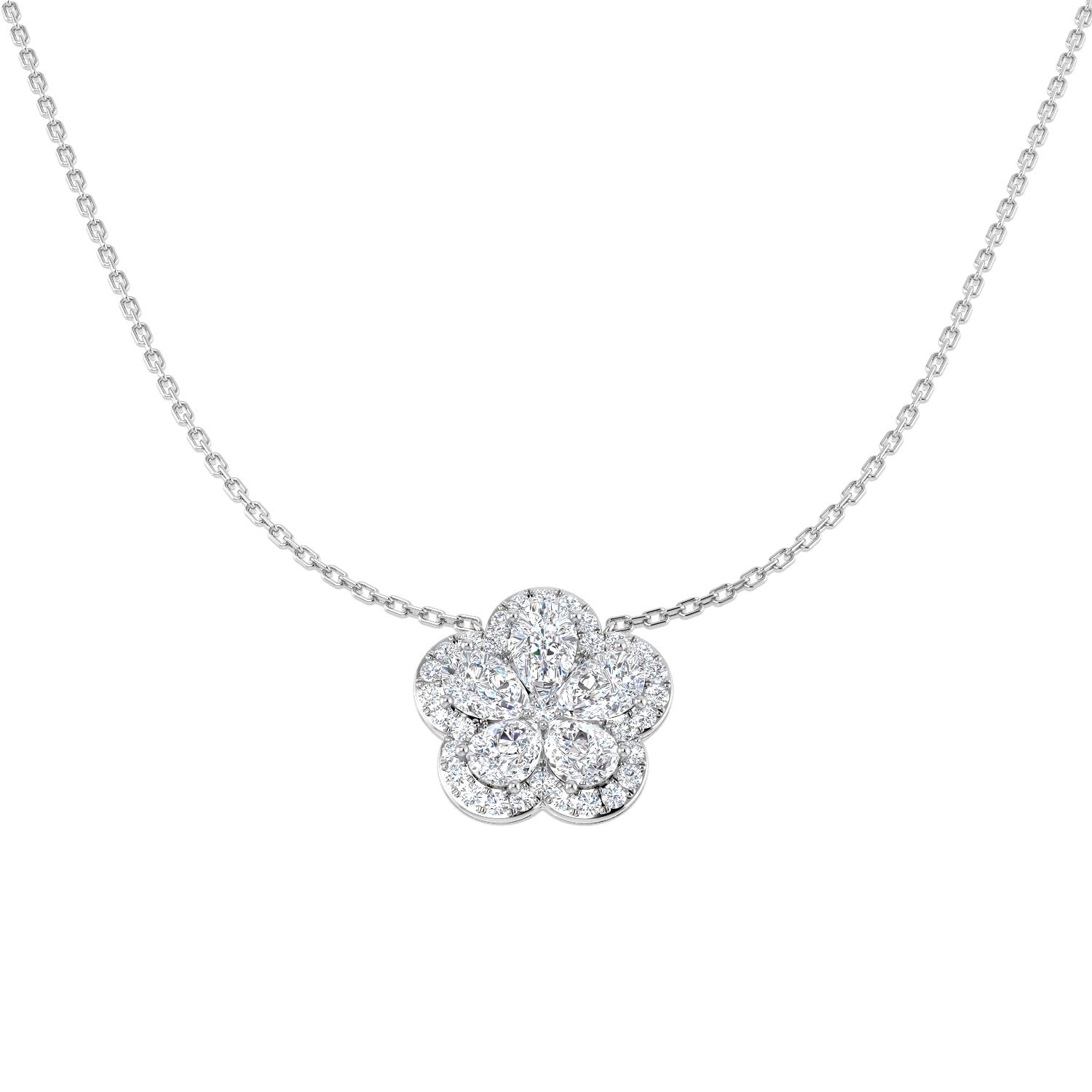 Floss Diamond Necklace 2ct Gold Platinum Shape