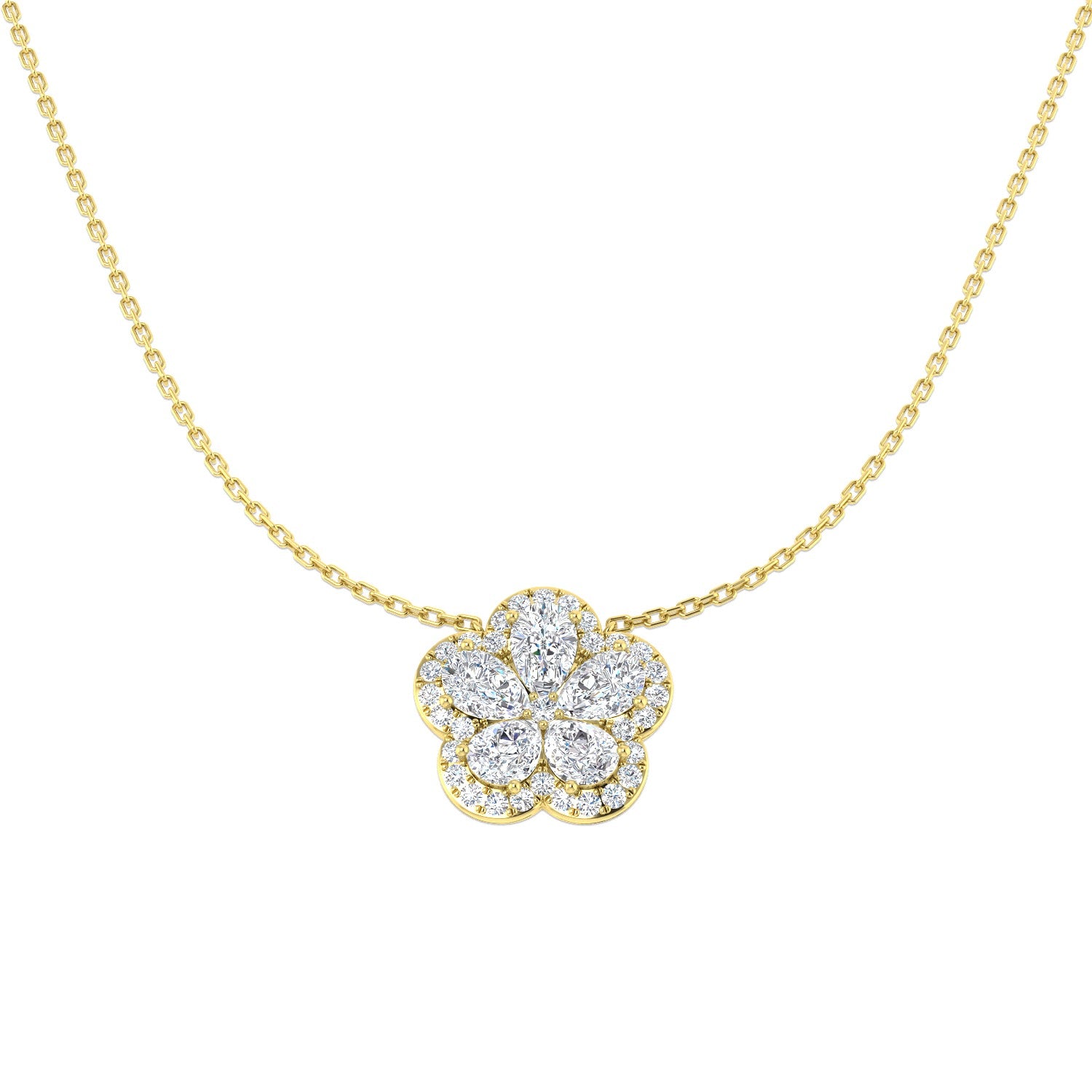Floss Diamond Necklace 2ct Gold Platinum Shape