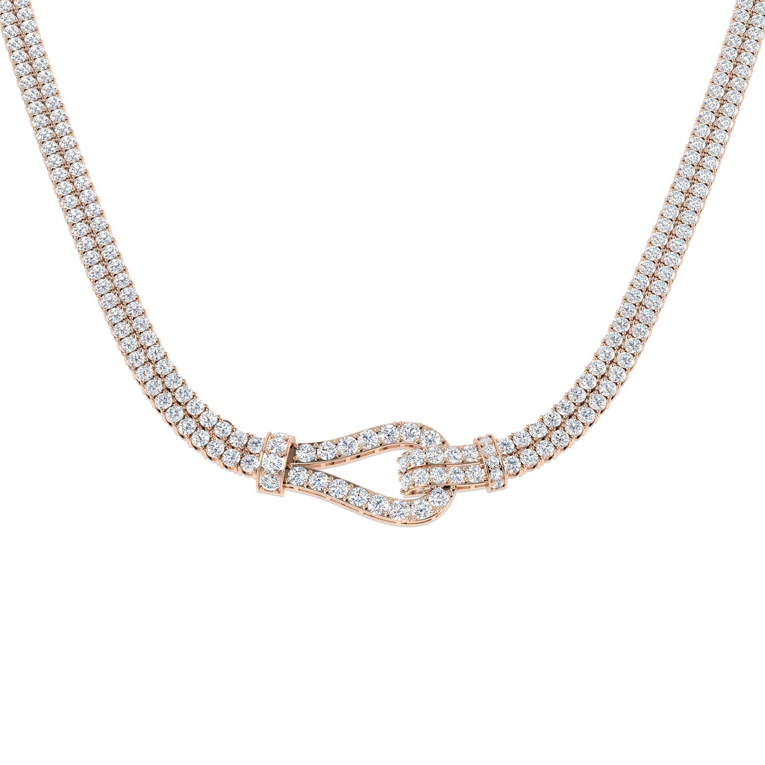 Natural Diamond Paper Clip Necklace 28ct Gold Platinum
