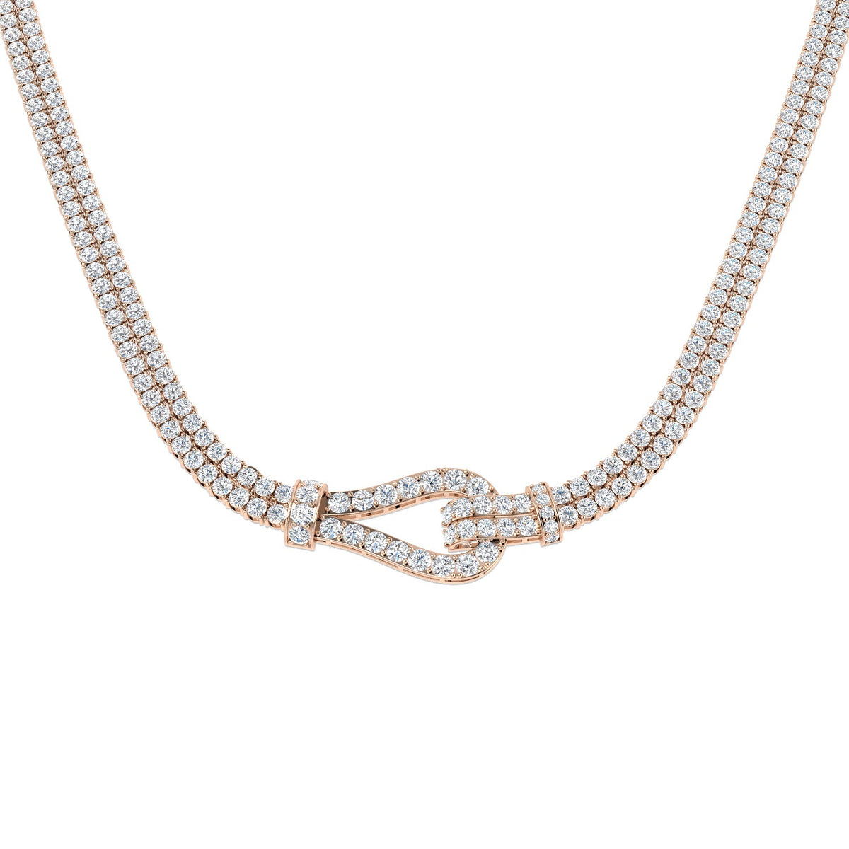 Natural Diamond Paper Clip Necklace 28ct Gold Platinum