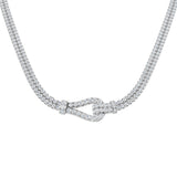 Natural Diamond Paper Clip Necklace 28ct Gold Platinum