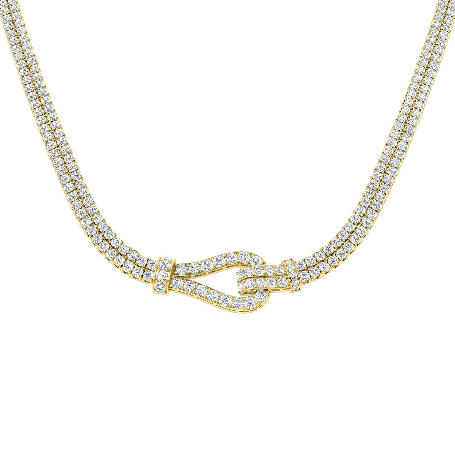 Natural Diamond Paper Clip Necklace 28ct Gold Platinum