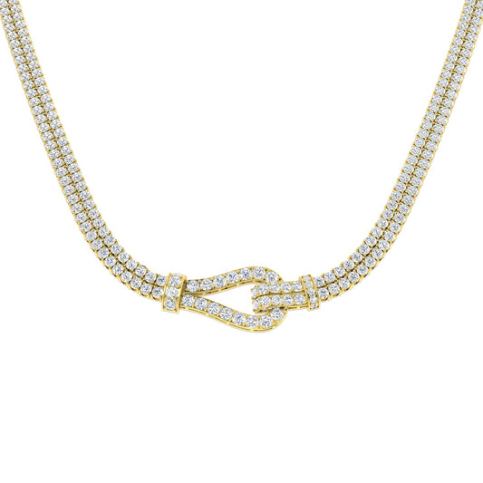 Natural Diamond Paper Clip Necklace 28ct Gold Platinum