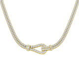Natural Diamond Paper Clip Necklace 28ct Gold Platinum