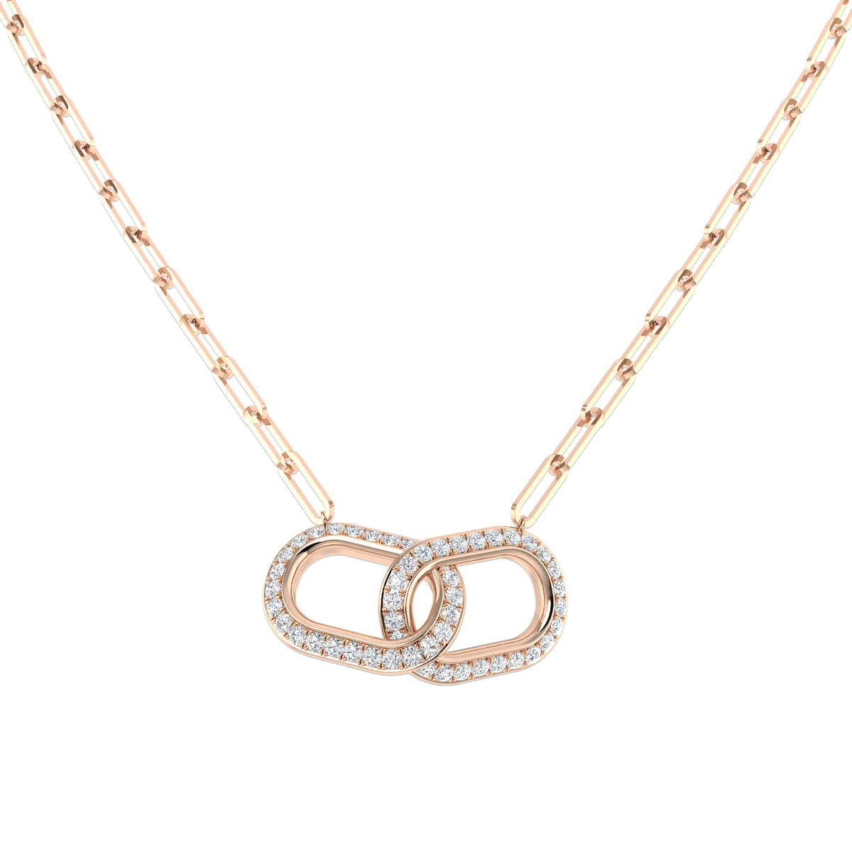 Diamond Paper Clip Necklace 0.75ct Gold Platinum – Lab & Natural Diamond