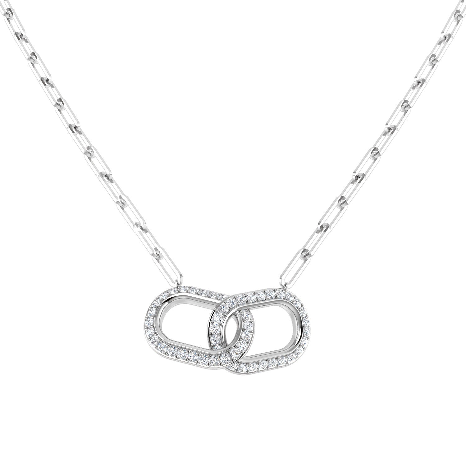 Diamond Paper Clip Necklace 0.75ct Gold Platinum – Lab & Natural Diamond