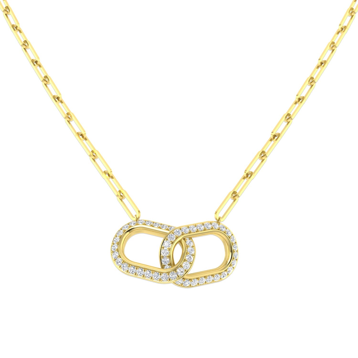 Diamond Paper Clip Necklace 0.75ct Gold Platinum – Lab & Natural Diamond