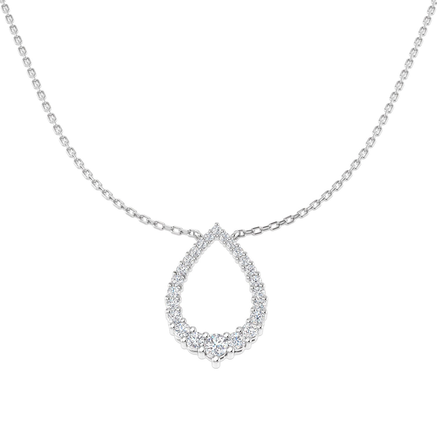 Finch Diamond Necklace 0.5ct Circle Gold Platinum