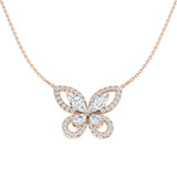 Flamy Diamond Necklace 2.5ct Gold Platinum