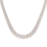 Diamond necklace on a white background