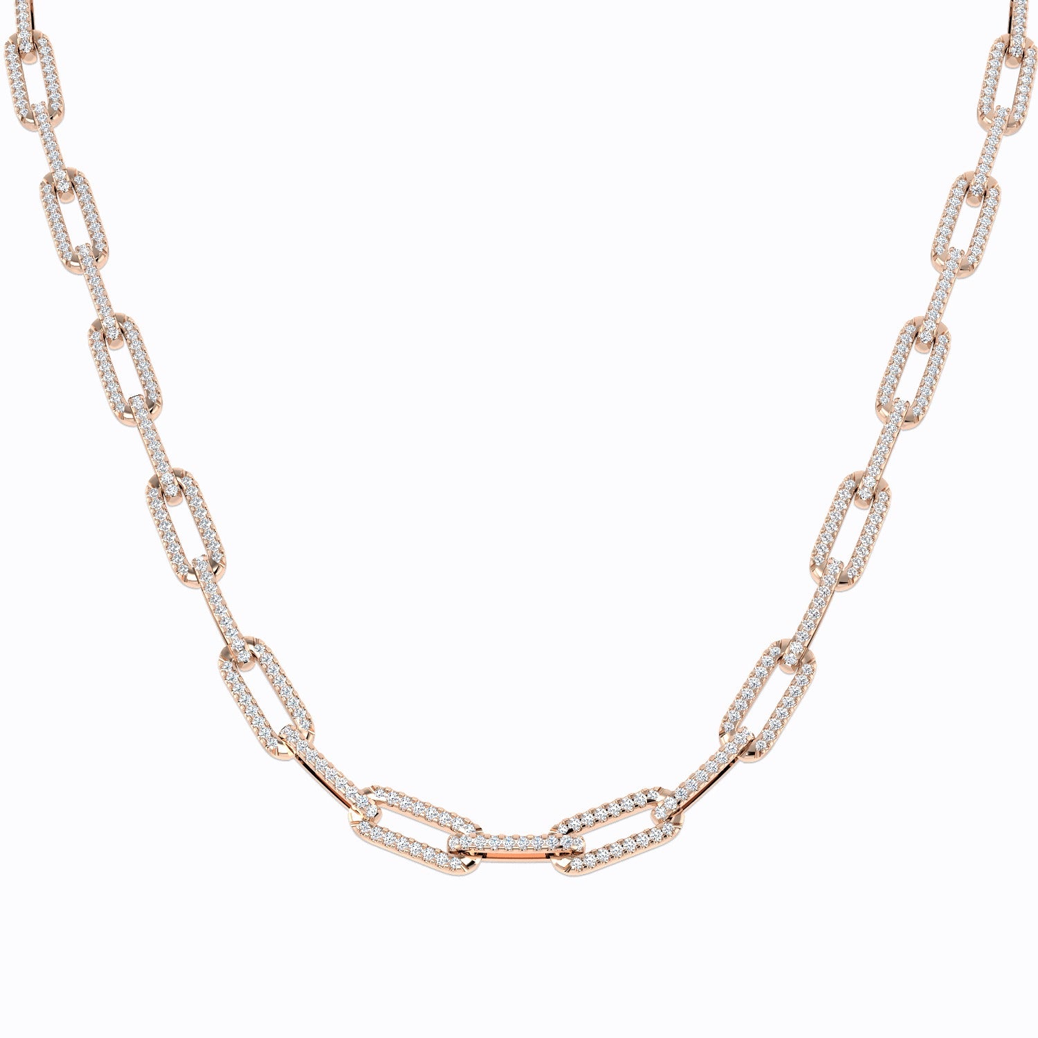 Diamond Paper Clip Necklace 3.5ct Gold – Lab & Natural Diamond