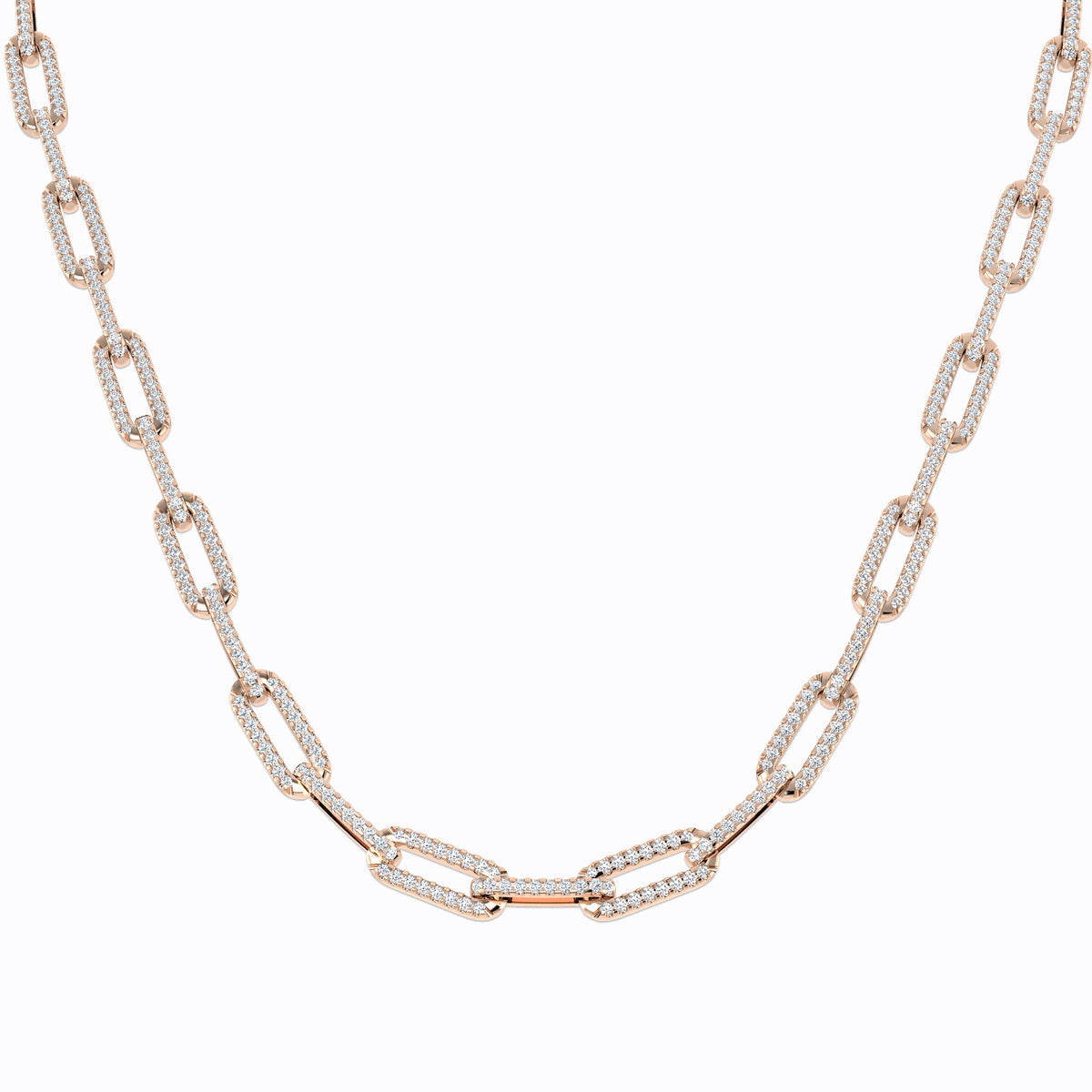 Diamond Paper Clip Necklace 3.5ct Gold – Lab & Natural Diamond