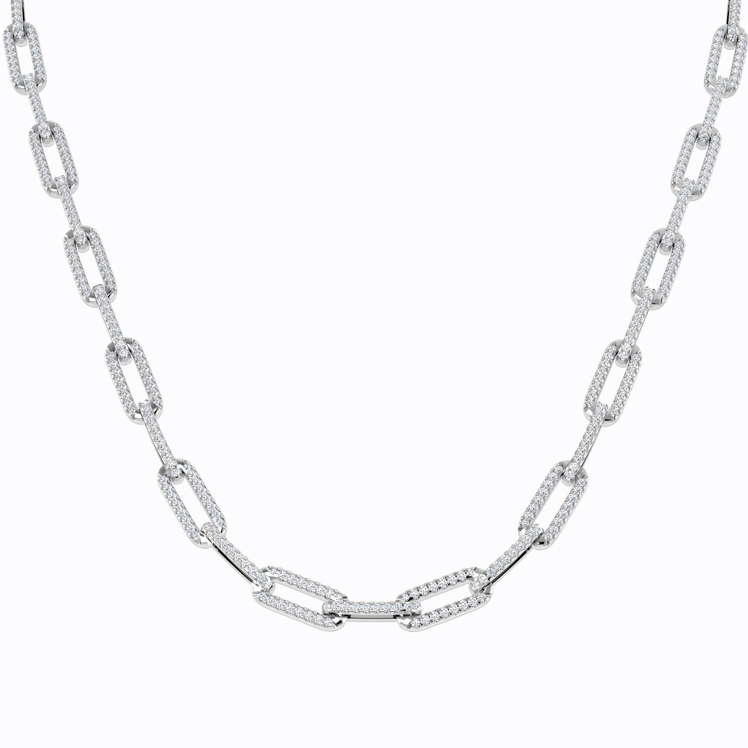 Diamond Paper Clip Necklace 3.5ct Gold – Lab & Natural Diamond