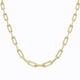 Diamond Paper Clip Necklace 3.5ct Gold – Lab & Natural Diamond
