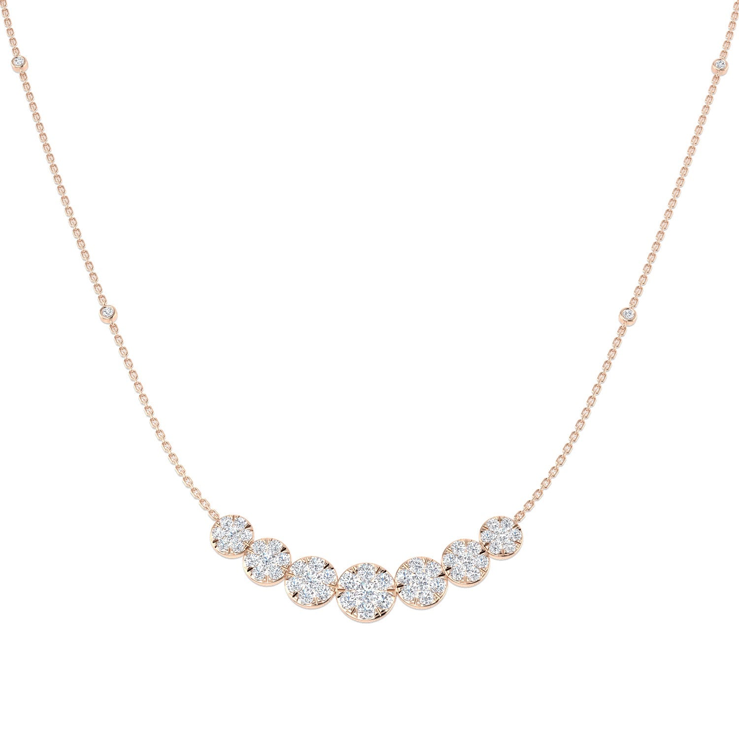 Flunk Cluster Necklace 2ct Diamond Platinum Gold