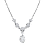 Fluky Cluster Diamond  Necklace 8ct Gold Platinum
