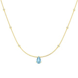 Pear Aquamarine Pendant Necklace 1.25ct Gold