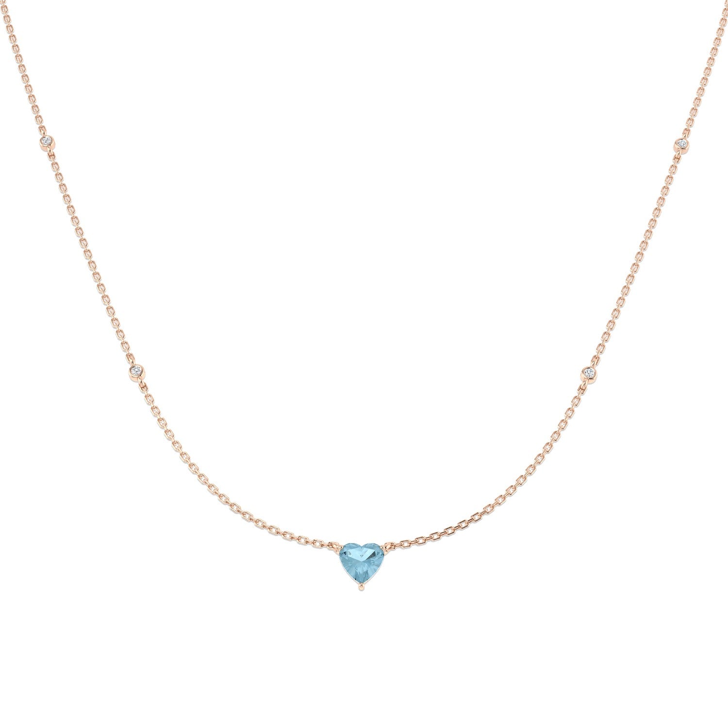 Friar Aquamarine Necklace 0.75ct to 2.5ct Gold Platinum