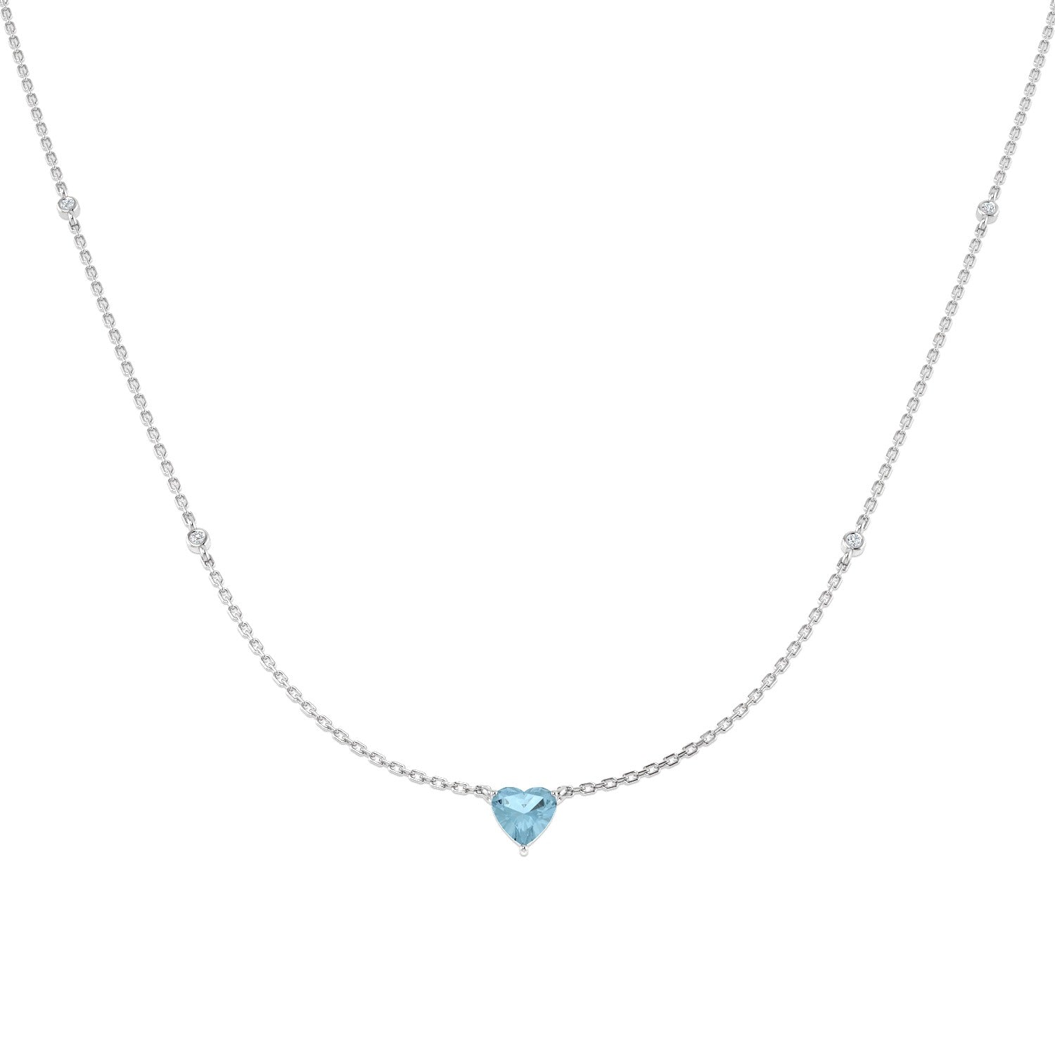 Friar Aquamarine Necklace 0.75ct to 2.5ct Gold Platinum