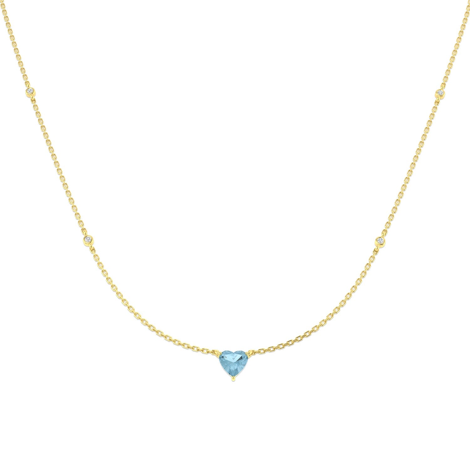 Friar Aquamarine Necklace 0.75ct to 2.5ct Gold Platinum