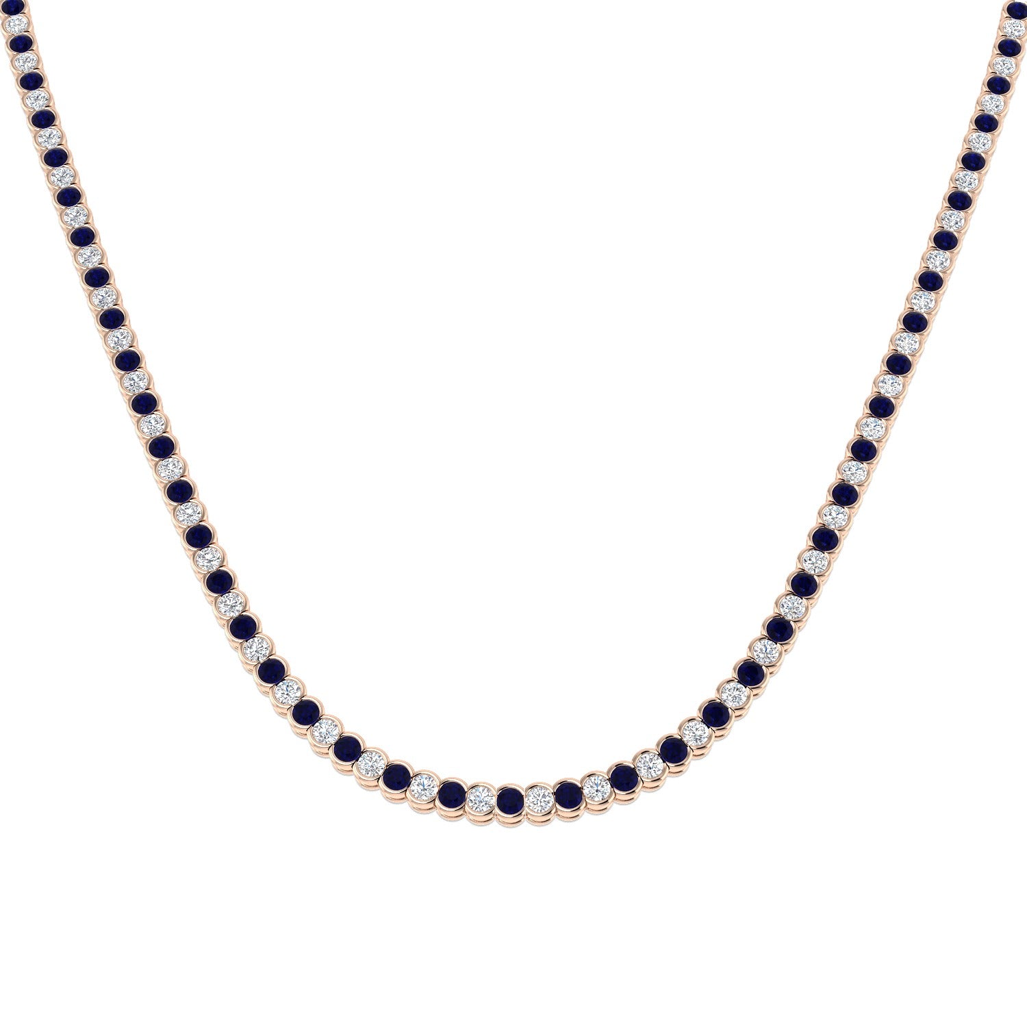 Blue Sapphire Necklace 12ct Gold Platinum | Lab & Natural Diamond Options