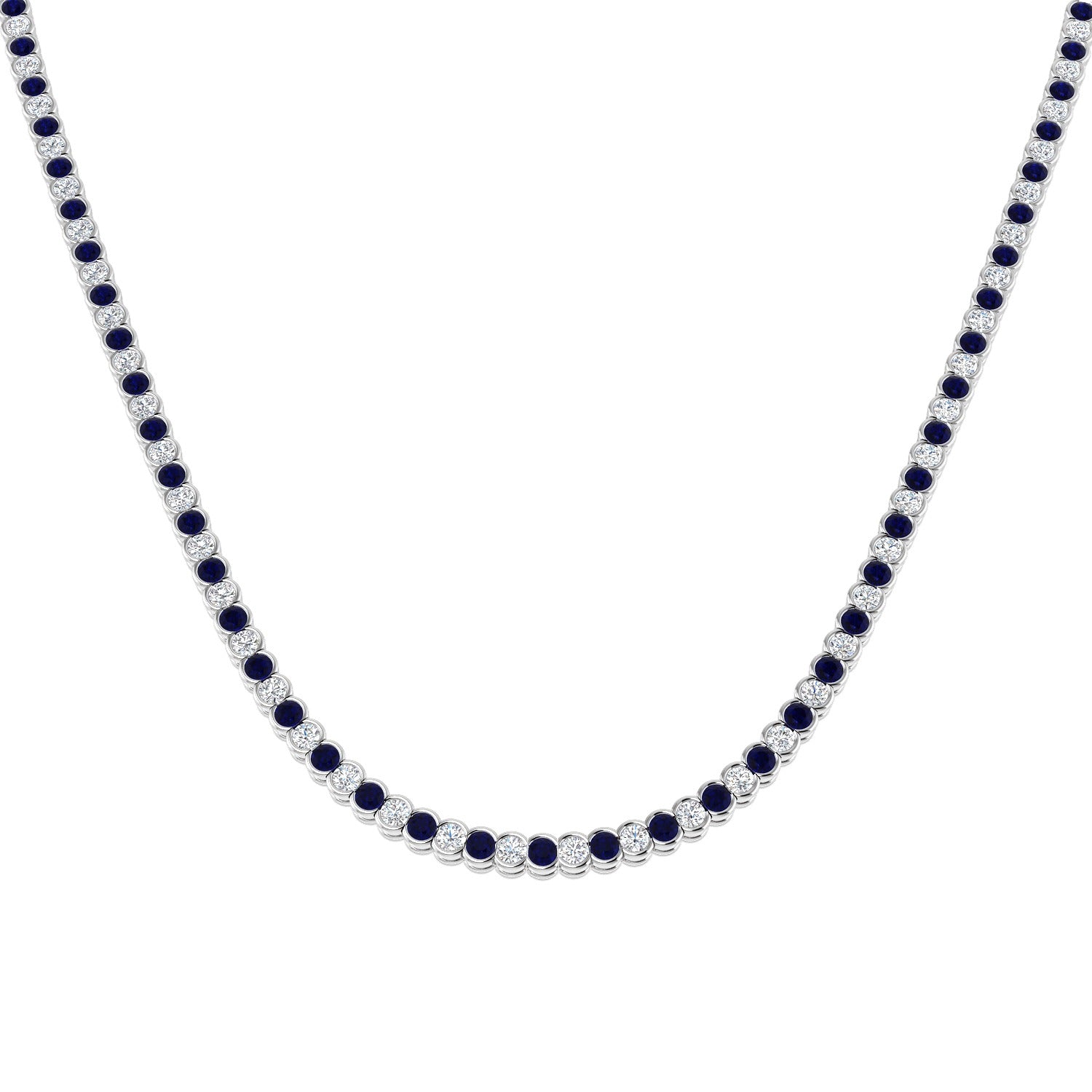 Blue Sapphire Necklace 12ct Gold Platinum | Lab & Natural Diamond Options