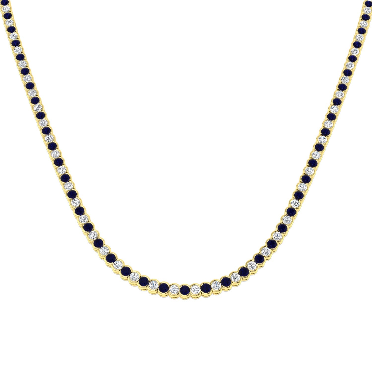 Blue Sapphire Necklace 12ct Gold Platinum | Lab & Natural Diamond Options