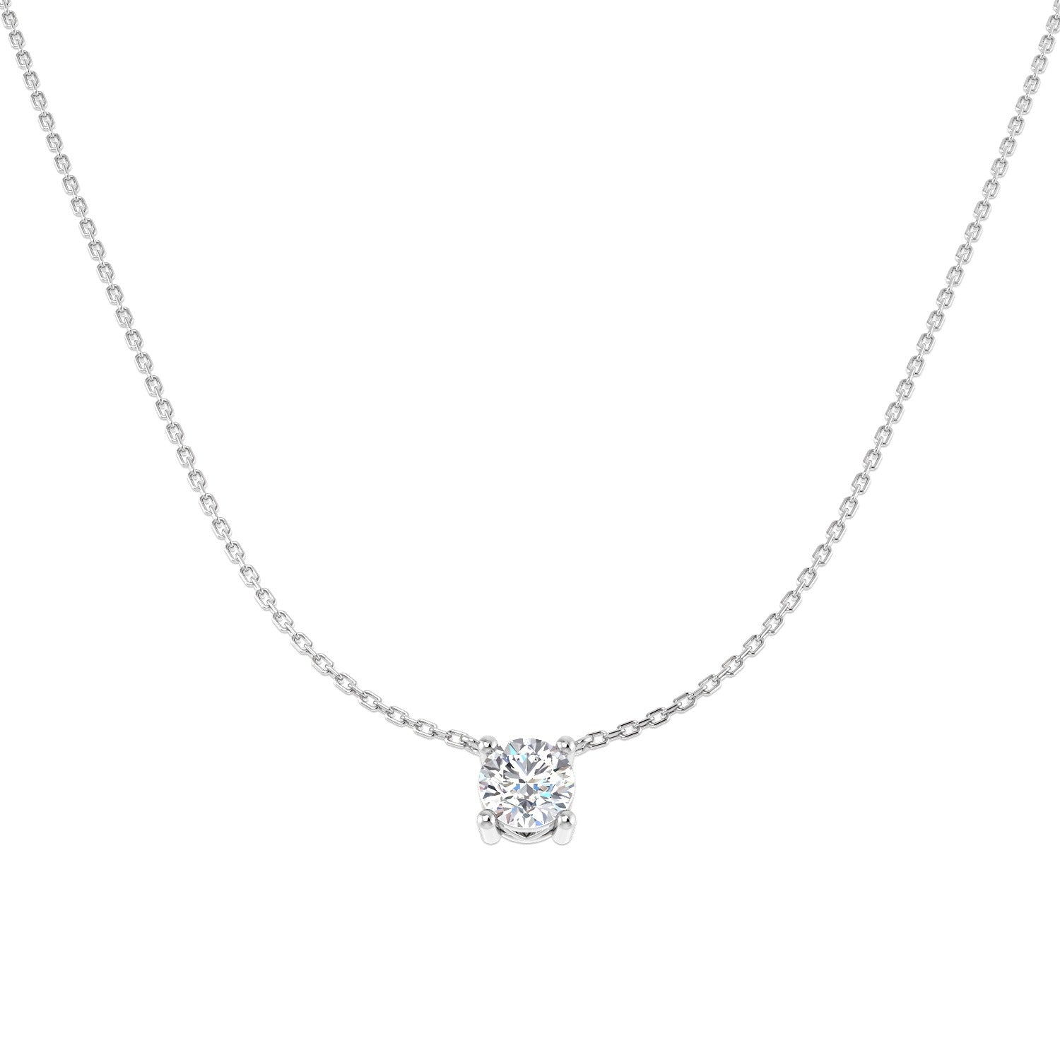 9ct White Gold 1.1ct Lab Grown Diamond Solitaire Necklace