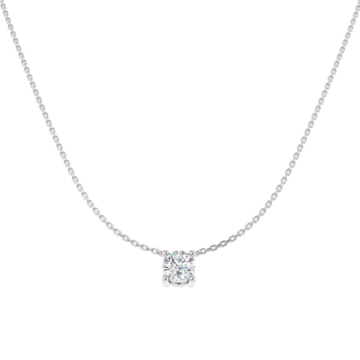 9ct White Gold 1.1ct Lab Grown Diamond Solitaire Necklace