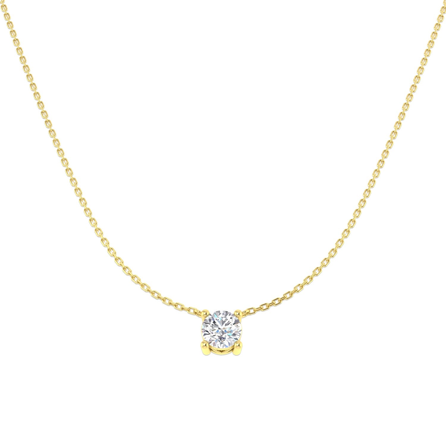 9ct Yellow Gold 1.1ct Lab Grown Diamond Solitaire Necklace