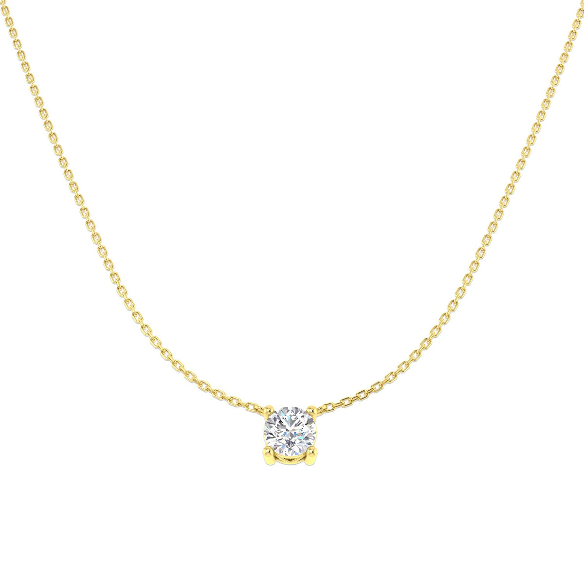 9ct Yellow Gold 1.1ct Lab Grown Diamond Solitaire Necklace