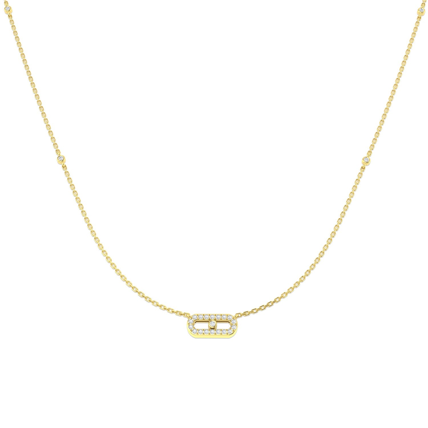 Freak Diamond Necklace Fancy 0.2ct Gold Platinum