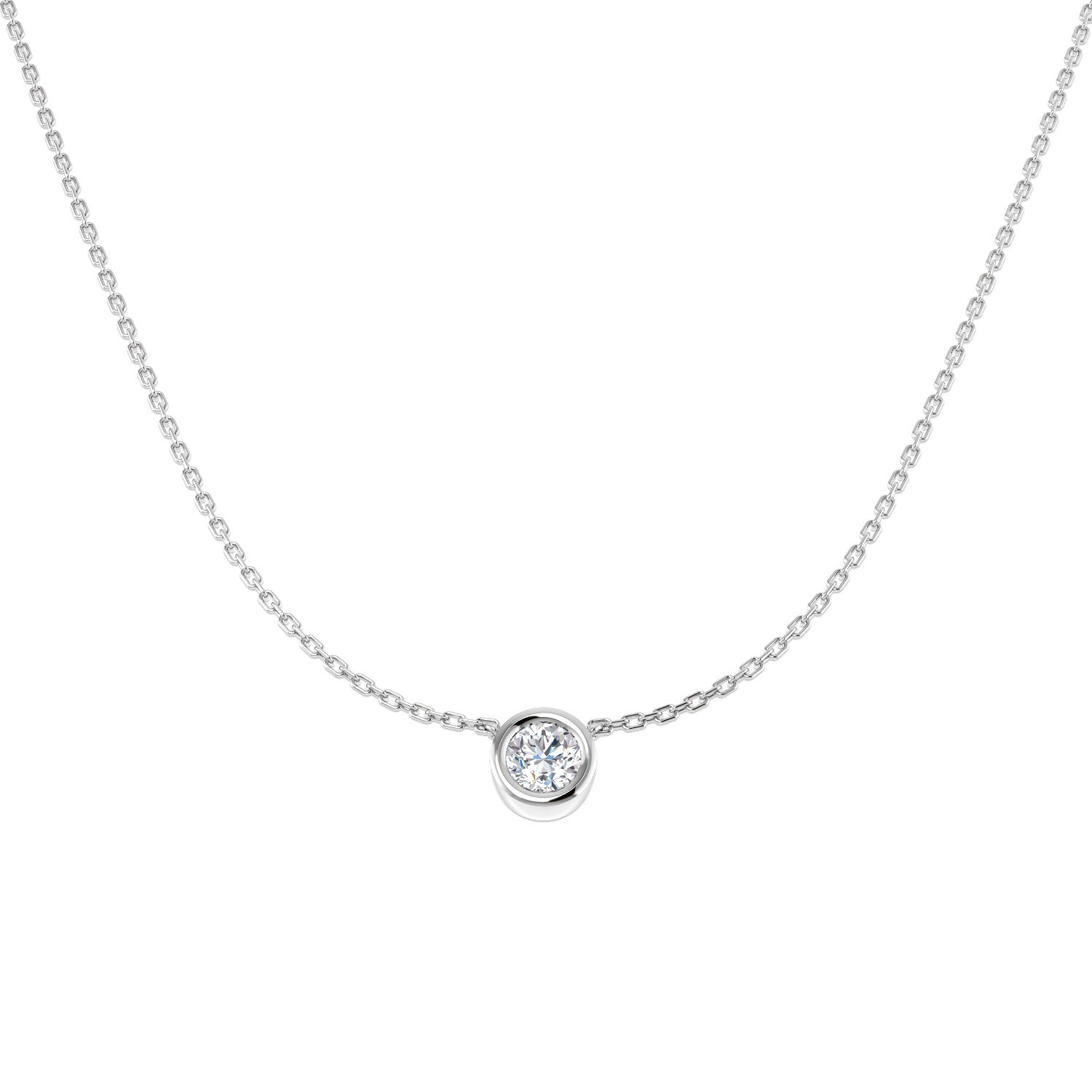 9ct White Gold 0.5ct Lab Grown Diamond Solitaire Necklace