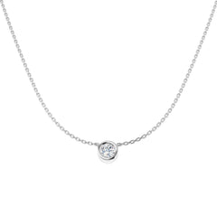 9ct White Gold 0.5ct Lab Grown Diamond Solitaire Necklace