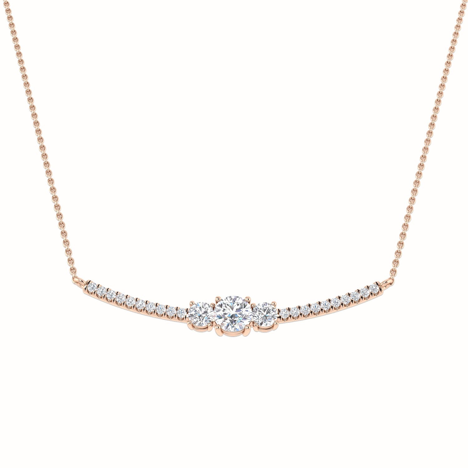 Frond Diamond Necklace Fancy 1ct Gold Platinum