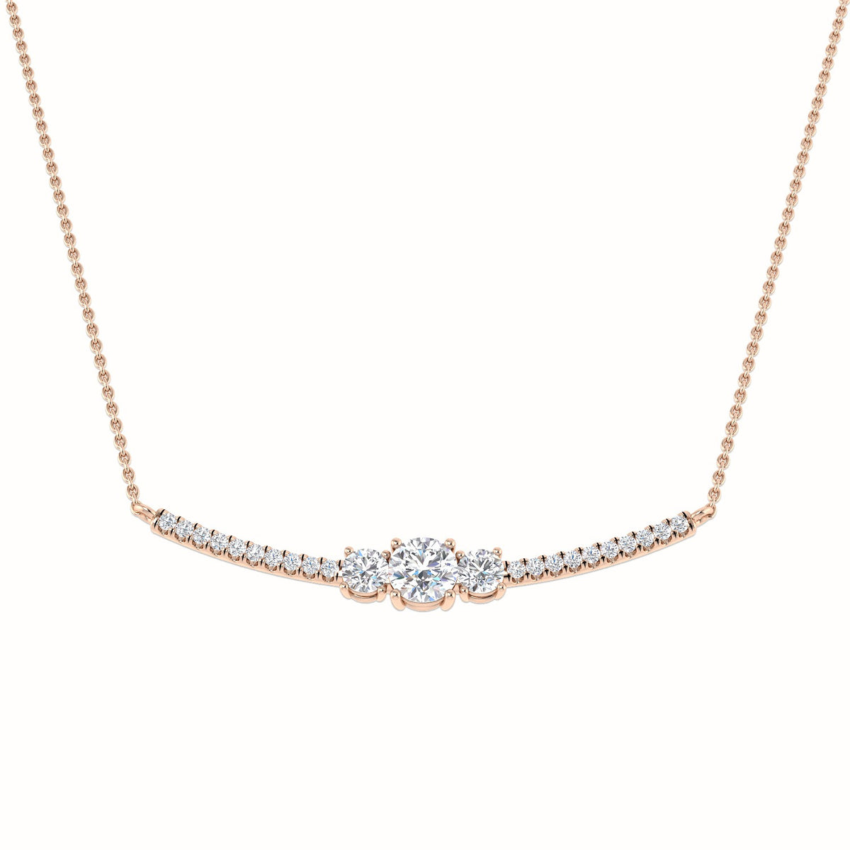 Frond Diamond Necklace Fancy 1ct Gold Platinum