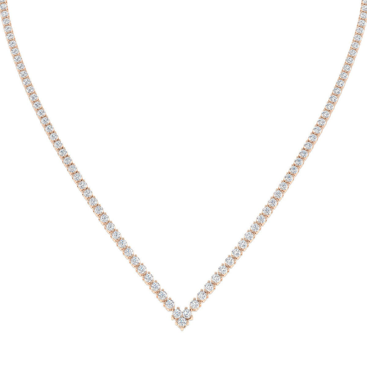 Genre Diamond Tennis Necklace 9.5ct Platinum Gold