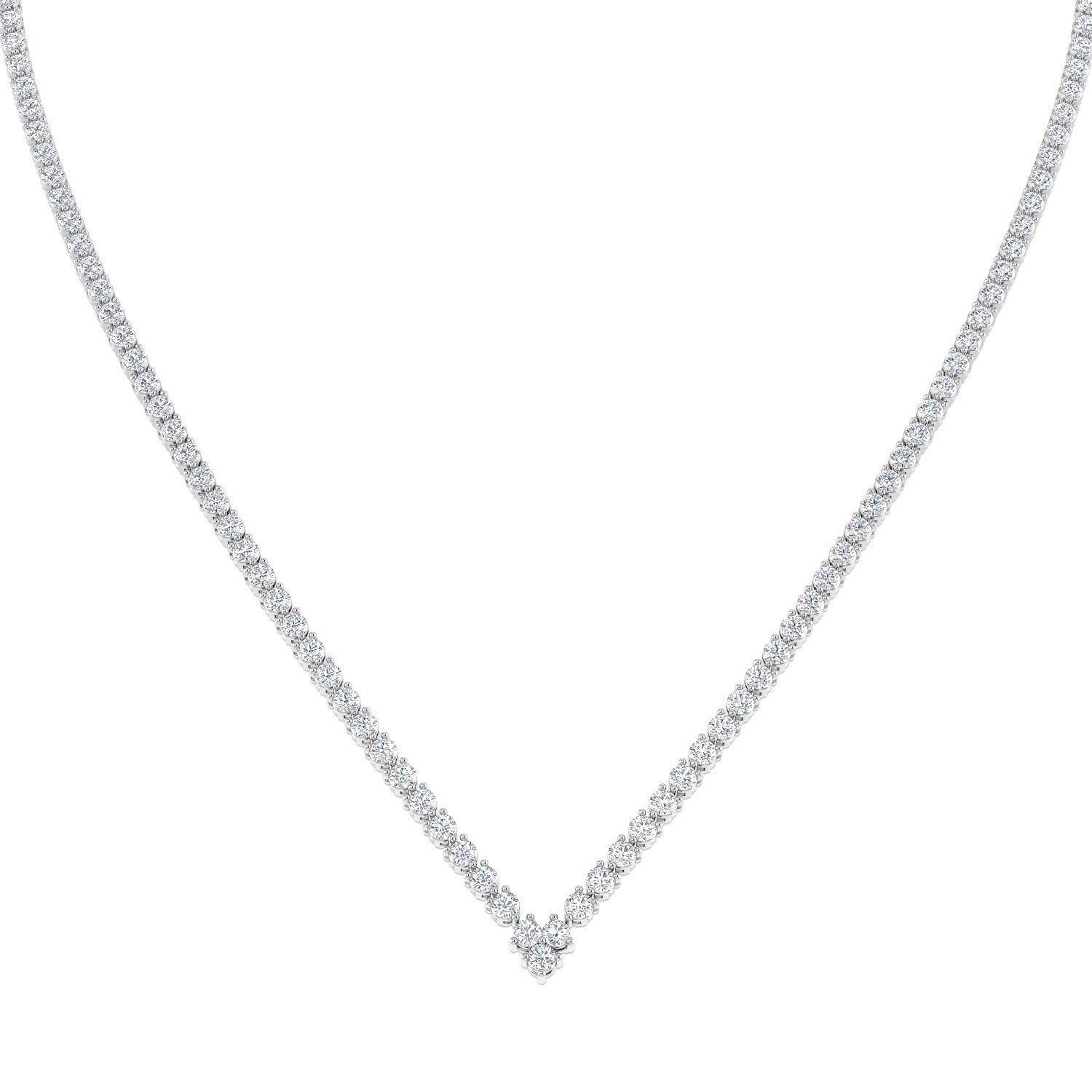 Genre Diamond Tennis Necklace 9.5ct Platinum Gold