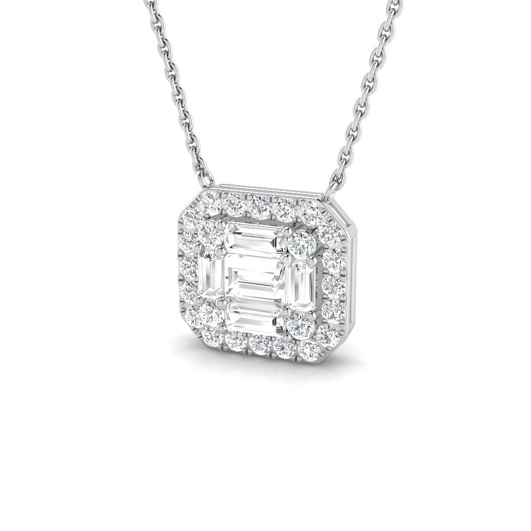Brace Baguette & Brilliant Diamond Pendant 0.75ct Gold (Without Chain )