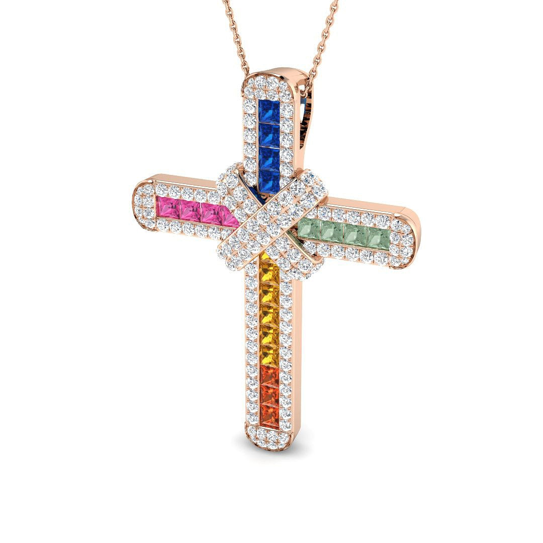 Forge Multi Sapphire Pendant 4.5ct to 5ct Gold (Without Chain )