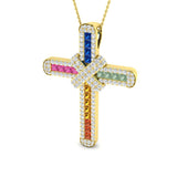 Forge Multi Sapphire Pendant 4.5ct to 5ct Gold (Without Chain )