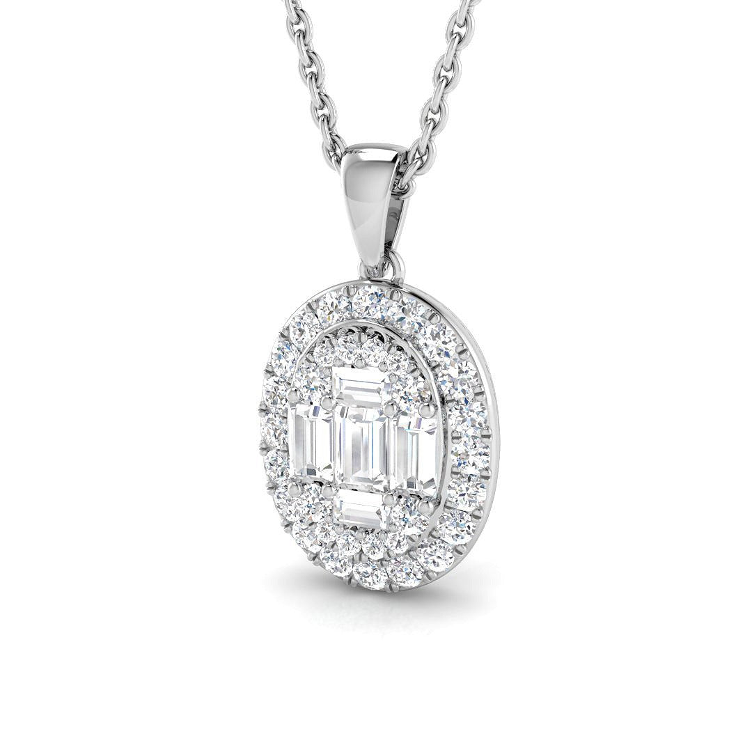 Epact Baguette & Brilliant Diamond Pendant 0.5ct Gold (Without Chain )