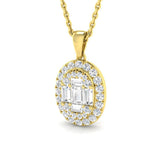 Epact Baguette & Brilliant Diamond Pendant 0.5ct Gold (Without Chain )